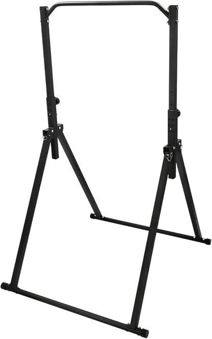 Foldable Pull Up Bar, Power Tower Workout Dip Station, Adjustable Height Home Pull Up Bar, Multifunction Fitness Tower Station Training Equipment, for Home Gym Strength Train 440LBS