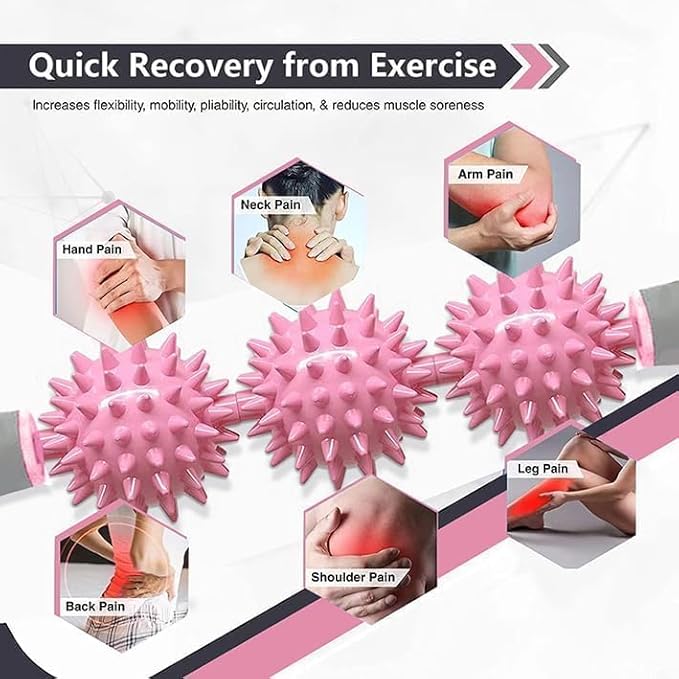 Cellulite Massager, Fascia Blaster for Cellulite, Muscle Roller Stick Lymphatic Drainage Massager for Relif Body Sorness, Trigger Points, Sports Legs, Back Recovery, Sakura Pink