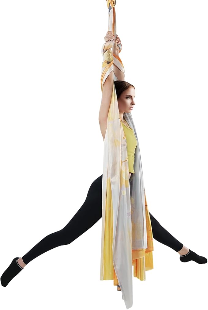 VEVOR Aerial Silk & Yoga Swing, Aerial Yoga Hammock Kit with 100gsm Nylon Fabric, Full Rigging Hardware & Easy Set-up Guide, Antigravity Flying for All Levels Fitness Bodybuilding
