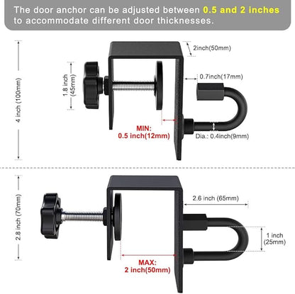 Kipika Door Anchor for Resistance Bands, Heavy Duty Door Anchor Attachment, Workout Door Mount Anchors for Body Weight Straps, Strength Training, Physical Therapy Exercise, Home Gym