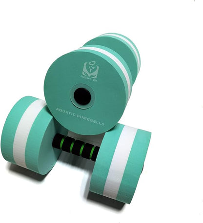 davidamy's gift Upgrade Water Aerobic Exercise Foam Dumbbells Pool Resistance 1 Pair, Water Fitness Exercises Equipment for Weight Loss