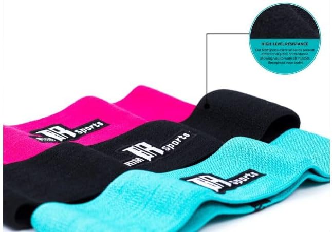 Booty Bands Hip Resistance Bands Set, Non-Slip Fabric Loops for Legs, Glutes, Booty Workout, Pink, Teal, Black, 3 Pack, for Home Gym, Yoga, Pilates
