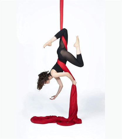 DASKING Aerial Silks Starter Kit - Durable 11Yards of Aerial Yoga Hammock with Hardware, Aerial Swing for Acrobatic Flying Yoga & All Levels (Aerial Rigging Point Up to 14ft)