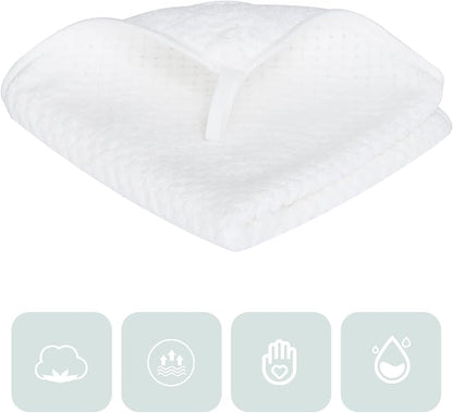 Washcloth Set for Bathroom - Quick Drying - Ultra Soft Microfiber Absorbent Towel for Bath Fitness, Gym, Shower, Hotel, and Spa - 13x13 Inch | Set of 6, White