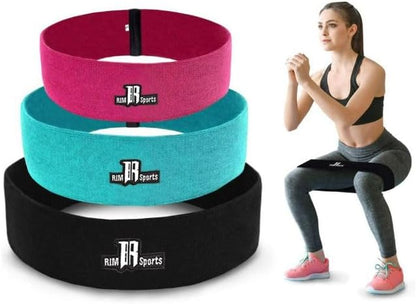 Booty Bands Hip Resistance Bands Set, Non-Slip Fabric Loops for Legs, Glutes, Booty Workout, Pink, Teal, Black, 3 Pack, for Home Gym, Yoga, Pilates