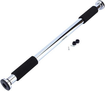 Doorway Pullup Bar, Portable Electroplate Steel Pull Up and Chin Up Bars 24.4 to 39.4 Inches Adjustable Length Workout Fitness Bar for Many Exercises Pull-ups Chin-ups Hanging Leg Raises Push-ups Dips