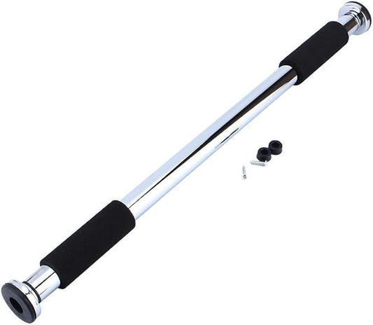 Doorway Pullup Bar, Portable Electroplate Steel Pull Up and Chin Up Bars 24.4 to 39.4 Inches Adjustable Length Workout Fitness Bar for Many Exercises Pull-ups Chin-ups Hanging Leg Raises Push-ups Dips
