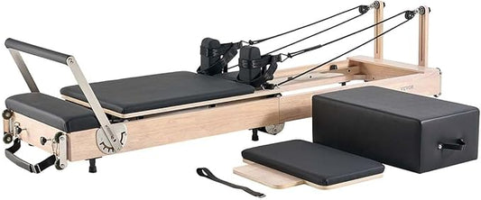 VEVOR Pilates Reformer Accessories for Home Gym, Include Reformer Box/Chair/Spine Corrector/Wall Mounted Machine/Jump Board/Foldable & Dual Resistance Springs