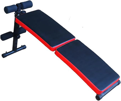 Sit Up Bench Folding Adjustable Workout Bench for Ab Exercise, Strength Training Weight Bench for Home Gym (Red)
