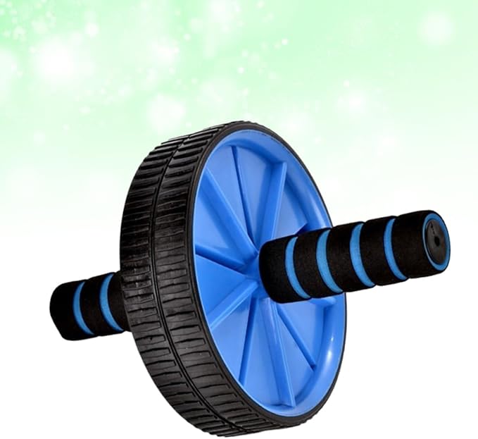 Kisangel Double Wheel Abdominal Exercise Roller, Quiet Fitness Ab Roller for Core Strength Training, Blue Abdominal Wheel for Home Workout and Muscle Conditioning