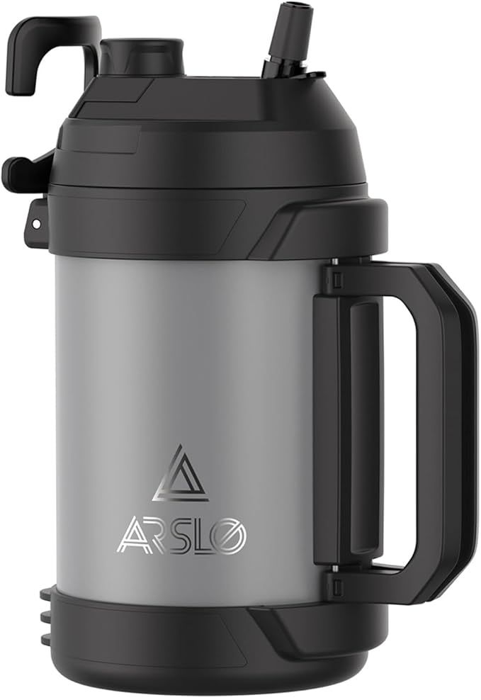 Sports Water Jug - Gallon Water Bottle - Large Insulated Stainless Steel Bottle for Gym, Workouts, Basketball, Football, Soccer - Keep Water Cold for Up To 24 Hours - 128 Ounce (Graphite)