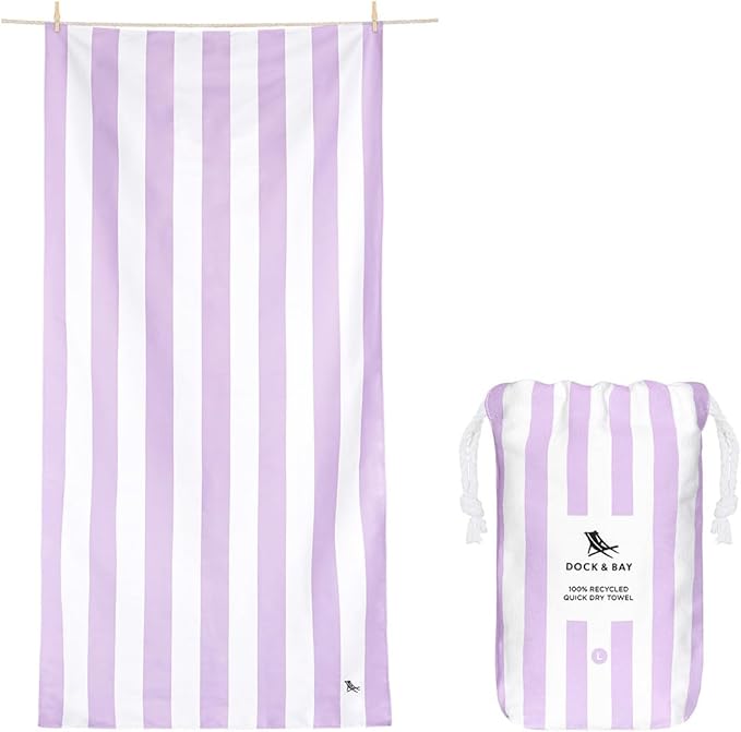Dock & Bay Beach Towel - Quick Dry, Sand Free - Compact, Lightweight - 100% Recycled - Includes Bag - Set of 4 - Pretty in Pink, Extra Large (200x90cm, 78x35)