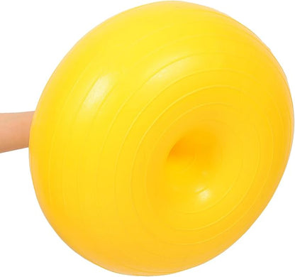 Uonlytech Portable Reusable Yoga Ball Core Exercise Ball with Thickened Inflatable Design Yellow Stability Training for Home Workout and Fitness