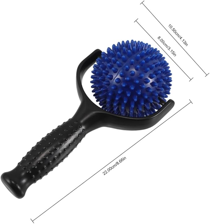 Large Spiky Muscle Massage Roller Stick for Yoga and Pilates Black and Blue Tissue Massager Stick for Calf and Muscle Relaxation for Fitness and Running