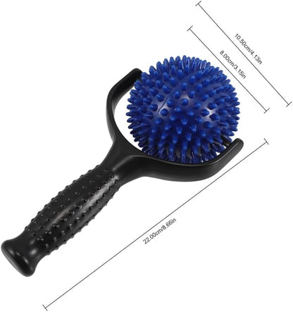 Large Spiky Muscle Massage Roller Stick for Yoga and Pilates Black and Blue Tissue Massager Stick for Calf and Muscle Relaxation for Fitness and Running