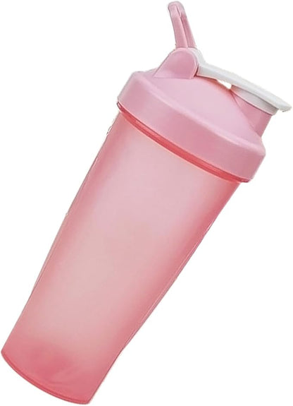 ZJchao Protein Shaker Bottle, 20oz Protein Shaker Water with Loop Balls Leak Proof for Pre Workout Outdoor Sports Gym Fitness (Pink) (Pink)