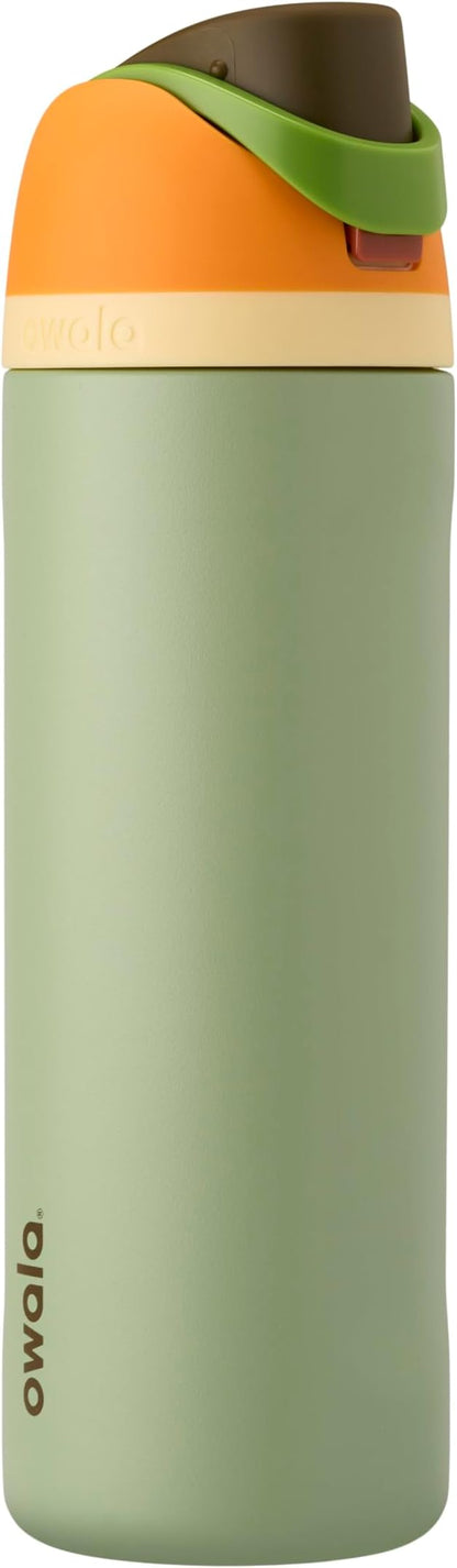 Owala FreeSip Insulated Stainless Steel Water Bottle with Straw, BPA-Free Sports Water Bottle, Great for Travel, 24 Oz, Camo Cool