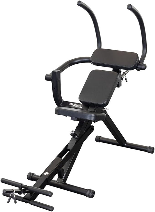 Best Fitness Semi Recumbent AB Crunch Bench, Lower & Upper Abdominal Muscles Workout Machine For Home Gym, Midnight Black