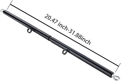 Heavy Duty Stainless Steel Expandable Spreader Bar with 4pcs PU Black--Pink Skull Pattern Detachable Adjustable Straps,Workout Bar for Home Indoor Gym Training Kit