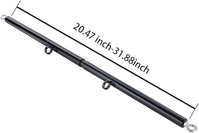 Heavy Duty Stainless Steel Expandable Spreader Bar with 4pcs PU Black--Pink Skull Pattern Detachable Adjustable Straps,Workout Bar for Home Indoor Gym Training Kit