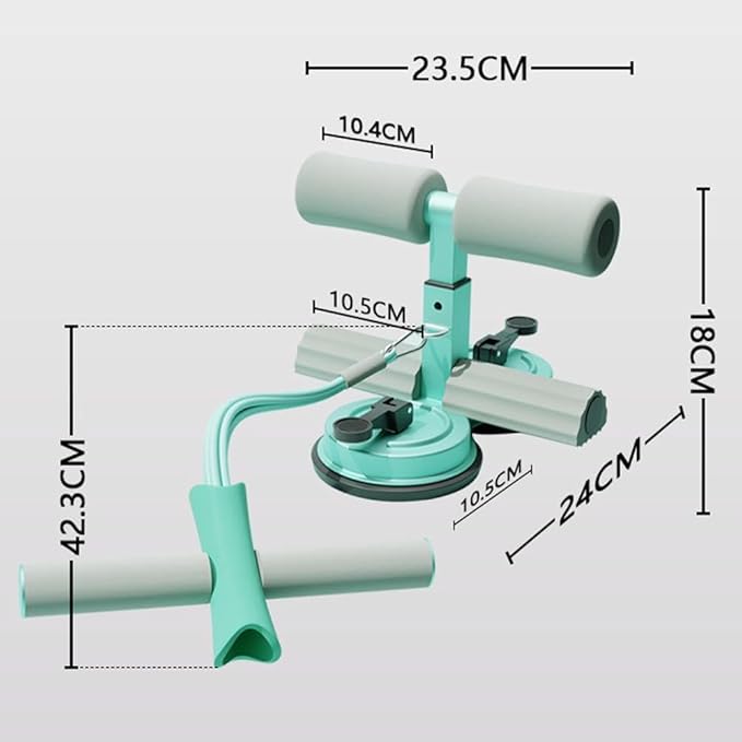 Sit-Up Assistant with Dual Suction Cups & Handle – 3-Level Height Adjustable Core Trainer for Home Workouts, Double-Layer NBR Foam Padding, Compact Abdominal Exercise Equipment for Men & Women