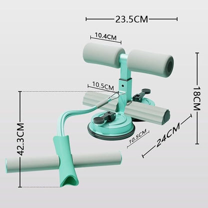 Sit Up Bar with Dual Suction Cups, 3-Level Adjustable Height Ab Workout Equipment for Home Gym, Double-Layer NBR Foam Pad for Foot Holder, Portable Core Strength Trainer for Men Women