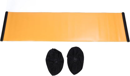 Workout Slide Board, Exercise Sliding Board Equipment with Shoe Booties for Full-Body Strength Training, Speed and Balance Exercises