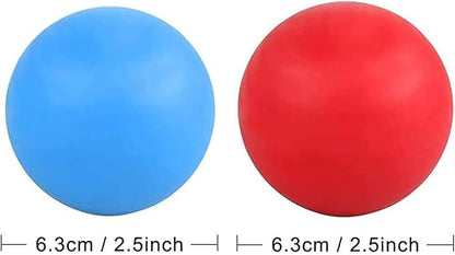 WOVTE 2 Pack Silicone Massage Lacrosse Balls for Sore Muscles, Shoulders, Neck, Back, Foot, Body, Deep Tissue, Myofascial Release, Trigger Point Therapy, Muscle Knots and Yoga Therapy (Blue Red)