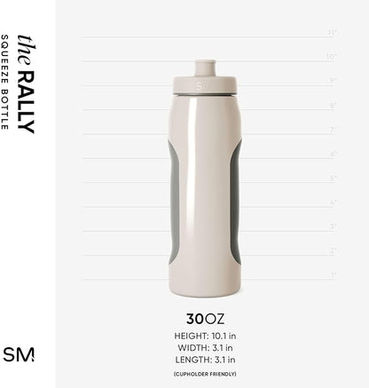 Simple Modern Rally Squeeze Plastic Water Bottle | 30oz Locking Leakproof Cup for Gym, Sports, Electrolytes, Travel | Almond Drift