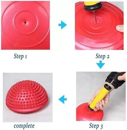 Half Balance Training Ball - Small PVC Semi-Round Stability Trainer with Textured Non-Slip Surface - Balance Board for Core Workouts