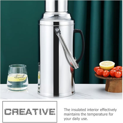 Insulated Water Bottle 3.2L Large Capacity Stainless Steel Flask Glass Inner Liner Vacuum Insulated for Beverages for Home Gym and Camping
