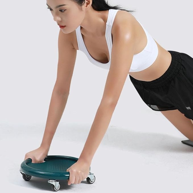 Ab Roller Wheel, Multi-Functional Abdominal Exercise Board with Mat, 360° Rotating Abs Training Machine Equipment for Full Body Fat Burning Gym