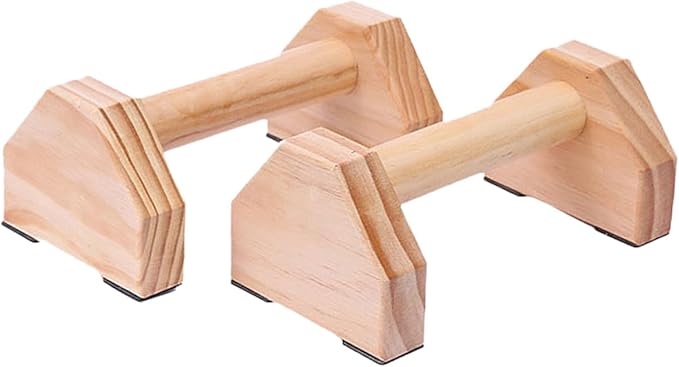 Solid Wood Push-Up Frame and Handstand Bars for Muscle Training, 1 Pair Fitness Equipment Push-Up Bracket Set for Home Calisthenics and Strength Workouts