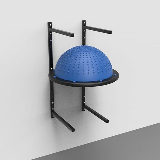 Ball Storage Holder Wall Mount Half Ball Balance Trainer Storage Rack, Sturdy Iron Exercise Ball Holder for Home Gym, Garage Wall & Fitness Workout