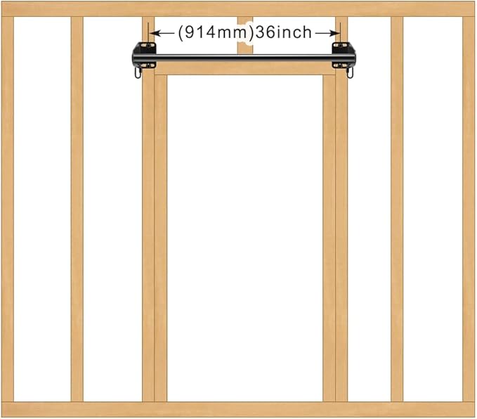 SELEWARE Fully Welded Heavy Duty Pull Up Bar Wall Mount Chin Up Bar for Doorway, Beam & Joist | Mounted Pull Up Bar with Resistance Band Hooks, Supports 440 lb Capacity
