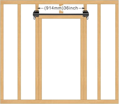 SELEWARE Fully Welded Heavy Duty Pull Up Bar Wall Mount Chin Up Bar for Doorway, Beam & Joist | Mounted Pull Up Bar with Resistance Band Hooks, Supports 440 lb Capacity