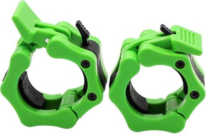 Barbell Clamps 2 inch, Heavy Duty Exercise Collars 2" Quick Release Pair of Locking Pro Olympic Weight Bar Plate Locks Collar Clips for Workout Weightlifting Fitness Training (Green£©