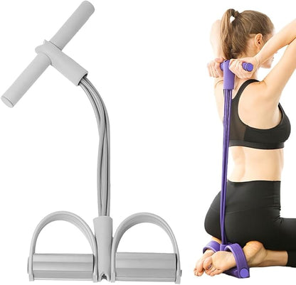 21 Fitness Resistance Bands-4 Tube Pedal Ankle Puller,2025 New Adjustable Resistance Bands for Leg Exercise,Durable Pedal Puller for Sit Up Workouts,Portable Stretching Bands for Home Gym Use