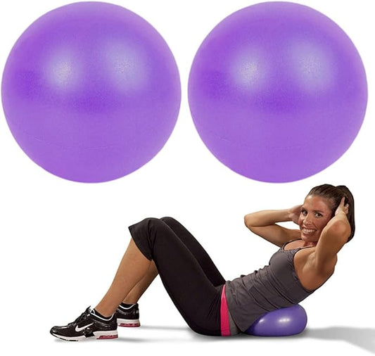 2 Pack Exercise Balls, 8-9 Inch Mini Pilates Yoga Balls, Anti-Burst Small Fitness Balls for Pilates, Yoga, Core Training and Physical Therapy, Improves Balance