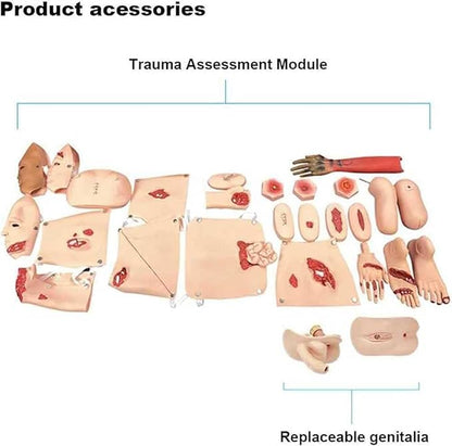 160cm Life Size Human Manikin Full Body Patient Care Simulator First Aid Trauma Care Manikin for Nursing Medical Training Teaching