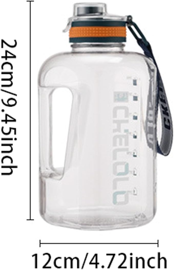 75 Oz Gym Water Bottle, Bpa Free Clear Plastic Water Bottle with Time Marker,Wide Mouth Reusable Large Plastic Water Bottles for Gym Home Hiking Outdoors Workout Camping Sports Travel