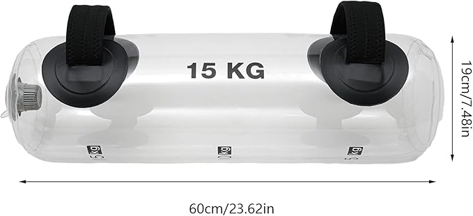 15kg Training Water Bag Instead of Sandbag, Portable Inflatable Clear Fitness Water Weight Aqua Bag Water Ball—Ab Core Arm Strength Balance Training—Home Gym Equipment Workout Equipment