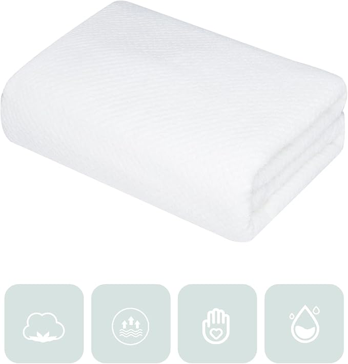 Bath Towel Set Pack of 2, 35 x 70 Inches Large Microfiber Bath Towels, Soft, Absorbent, and Quick Dry Towels for Bathroom, Pool, Beach, Swim, and Yoga, Large Bathroom Towels(2PCS White)