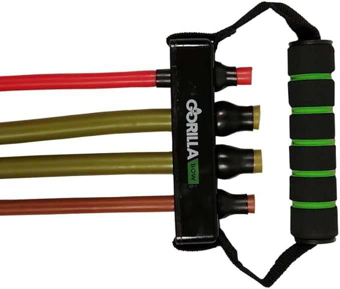 Gorilla Bow Resistance Bands with Handles Quick-Lock Multi-Layer Exercise Bands for Work Out, Non Slip Grip for Full-Body Strength Training, Heavy Resistance Training, Yoga, Home Workout Set