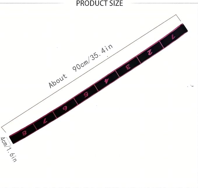 2027 New Fitness Resistance Band for Stretching and Yoga, Numbered Stretch Resistance Strap with Clear Sections, Adjustable Elastic Band for Yoga, Pilates & Full Body Stretching