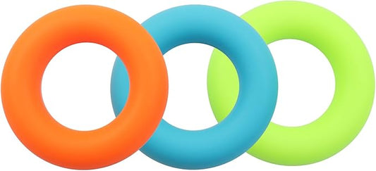 3 Pack Silicone Grip Strength Trainer Ring Set - Hand Grip Trainer Grip Strengthener for Enhanced Muscle Strength & Rehabilitation(3 Resistance Levels)