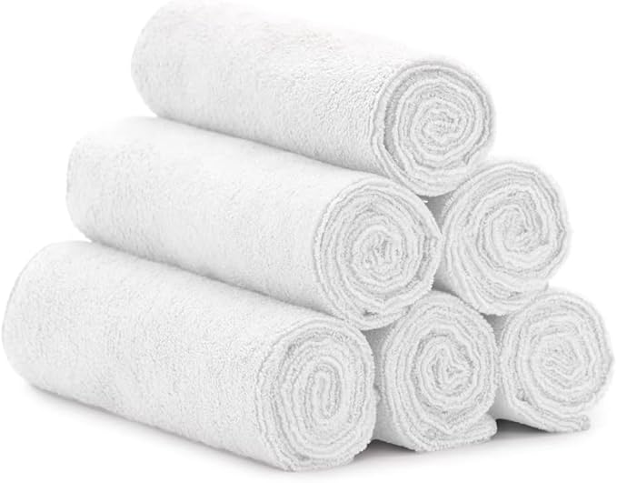 Quick D. Microfiber Gym Towels 16x27 Inch – 5 Pack, Quick Dry, Soft & Absorbent Workout Towels for Gym, Sports, Yoga, Travel & Fitness (White)