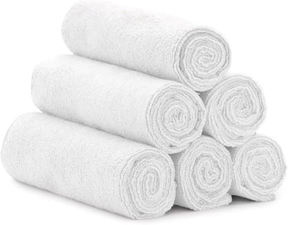 Quick D. Microfiber Gym Towels 16x27 Inch – 5 Pack, Quick Dry, Soft & Absorbent Workout Towels for Gym, Sports, Yoga, Travel & Fitness (White)