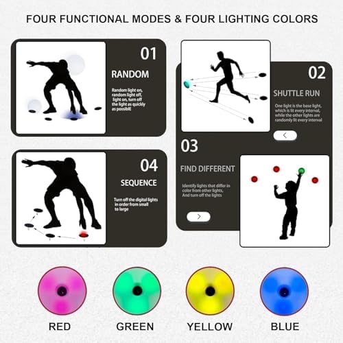 Agile Fitness Reaction Training Light - 4 Modes for Speed, Agility & Hand-Eye Coordination - Enhance Reaction Time & Performance Training Tool