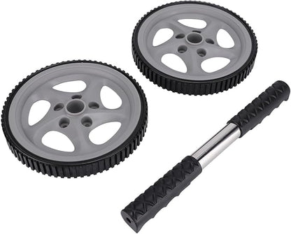 Ab Roller Wheel for Home Exercise, Dual-wheel Abdominal Trainer with Non-slip Handles, Portable Fitness Wheel for Core Strength and Abdominal Workout